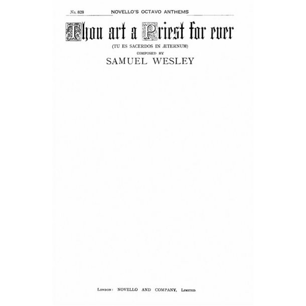 Samuel Wesley: Thou Art A Priest For Ever