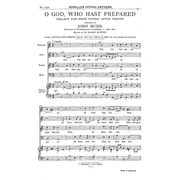 John Mudd: O God, Who Hast Prepared (SATB/Organ)
