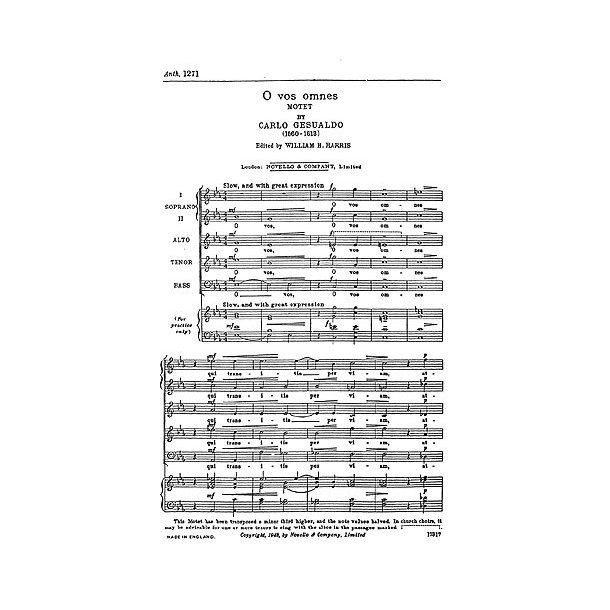 Carlo Gesualdo: O Vos Omnes