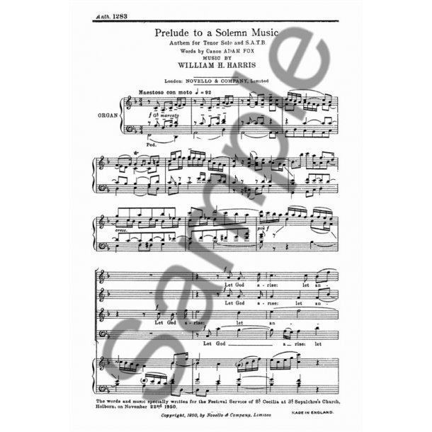 William H. Harris: Prelude To A Solemn Music