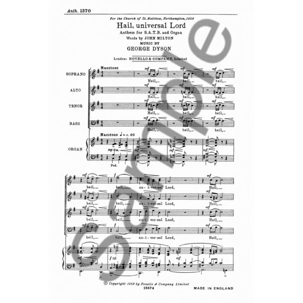 George Dyson: Hail Universal Lord