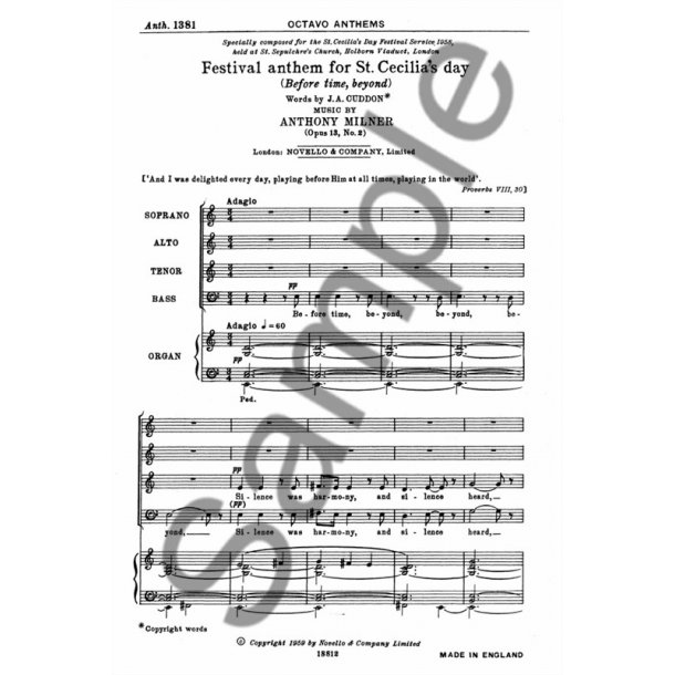 Anthony Milner: Festival Anthem St Cecilia