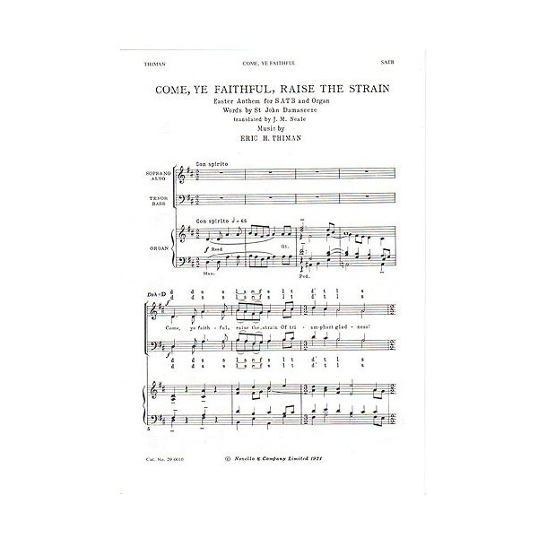 Eric Thiman: Come, Ye Faithful, Raise The Strain