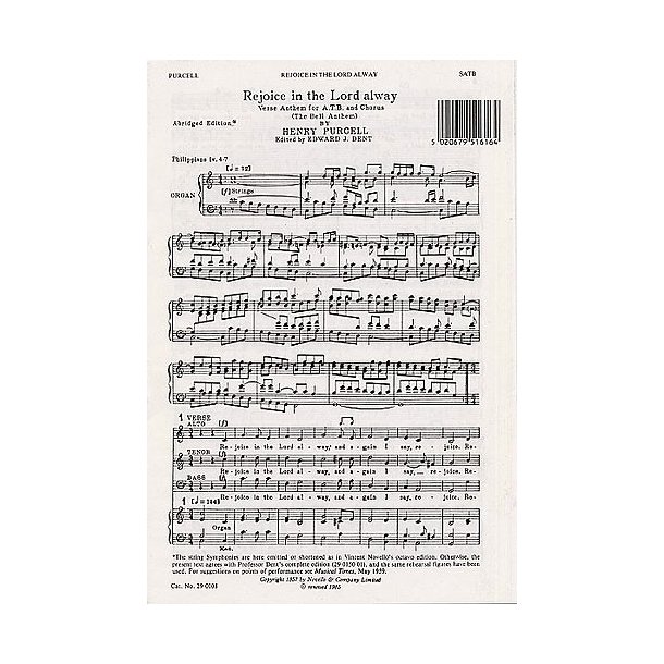 Henry Purcell: Rejoice In The Lord Alway (Abridged)
