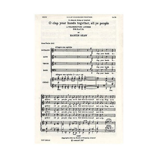 Martin Shaw: O Clap Your Hands Together