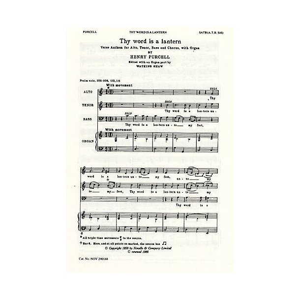 Henry Purcell: Thy Word Is A Lantern