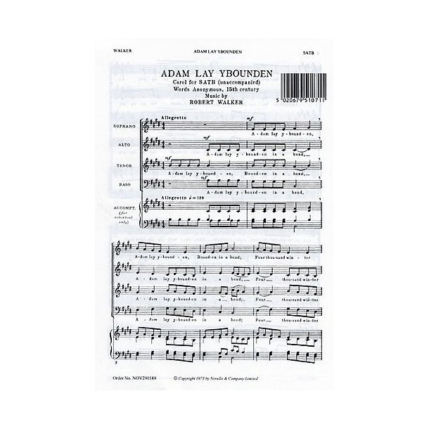 Robert Walker: Adam Lay Y Bounden