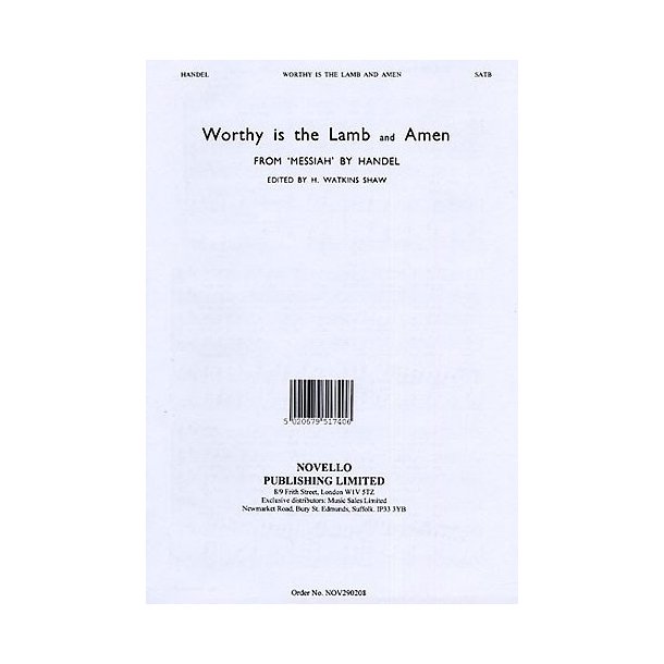 G.F. Handel: Worthy Is The Lamb And Amen