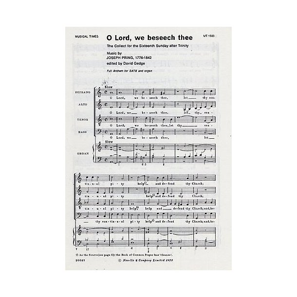 Joseph Pring: O Lord, We Beseech Thee