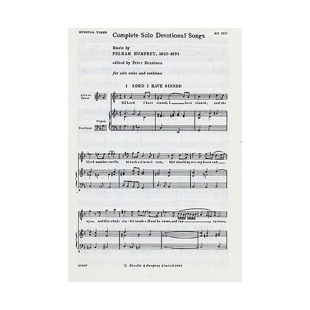 Pelham Humfrey: Complete Solo Devotional Songs