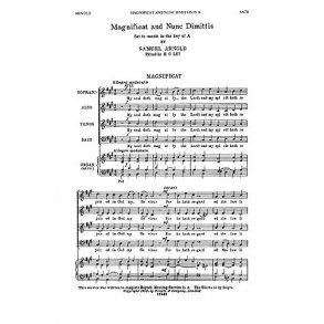 Samuel Arnold: Magnificat And Nunc Dimittis In A