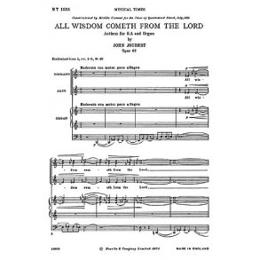 Joubert: All Wisdom Cometh From The Lord for SA Chorus