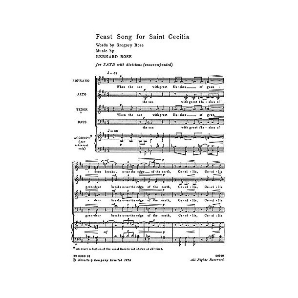 Bernard Rose: Feast Song For St Cecilia