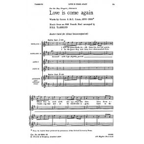 Bill Tamblyn: Love Is Come Again (SSAA)