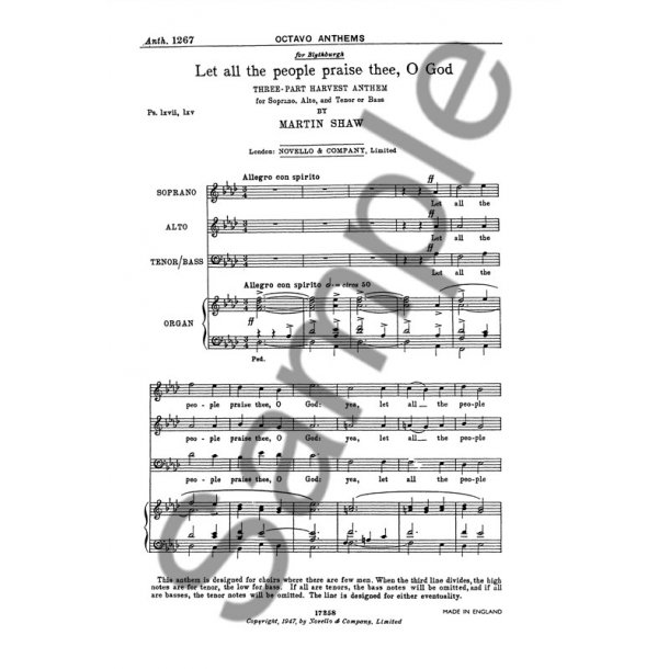 Martin Shaw: Let All The People Praise Thee