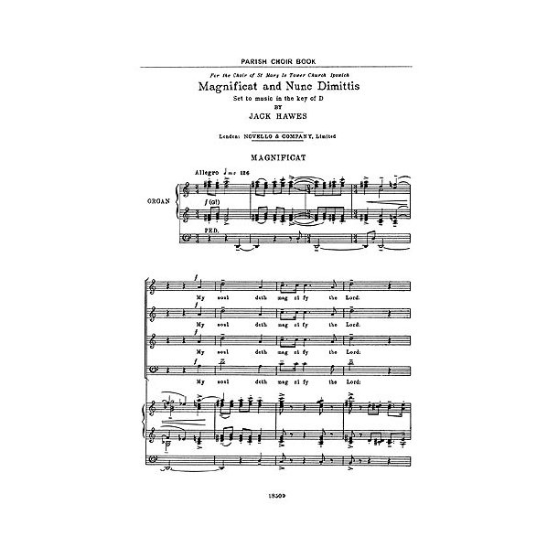 Jack Hawes: Magnificat And Nunc Dimittis In D (SATB)
