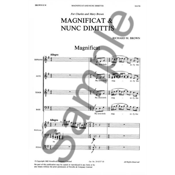 Richard M. Brown: Magnificat And Nunc Dimittis