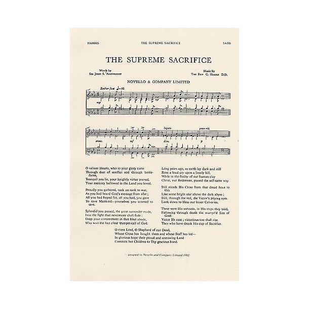 Reverend C. Harris: The Supreme Sacrifice