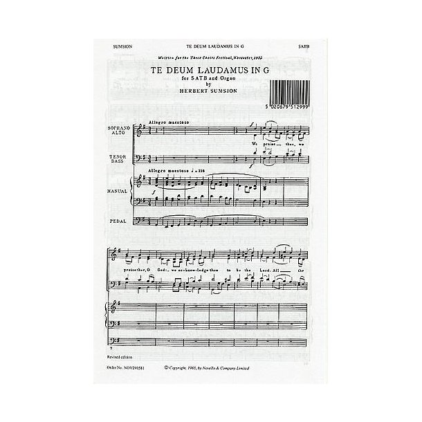 Herbert Sumsion: Te Deum In G