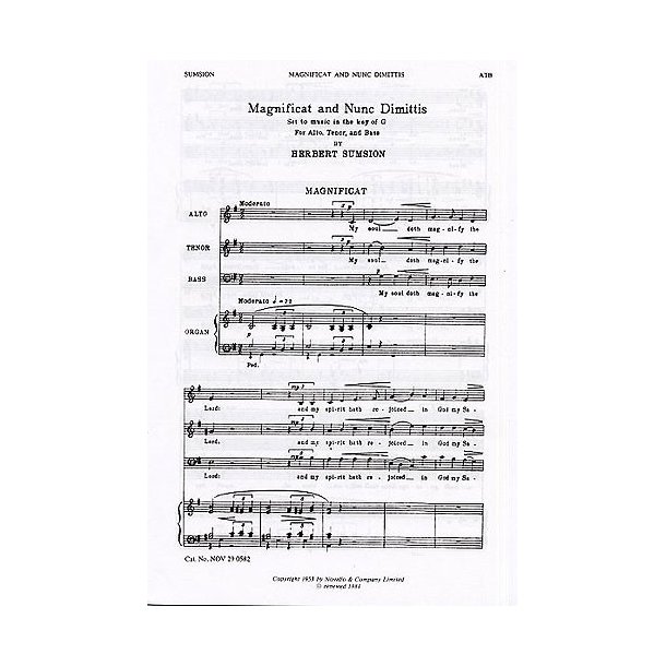 Herbert Sumsion: Magnificat And Nunc Dimittis In G (ATB)