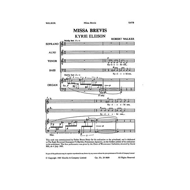 Robert Walker: Missa Brevis (Communion Service)