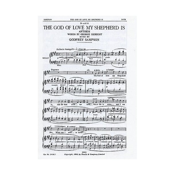 Godfrey Sampson: The God Of Love My Shepherd Is