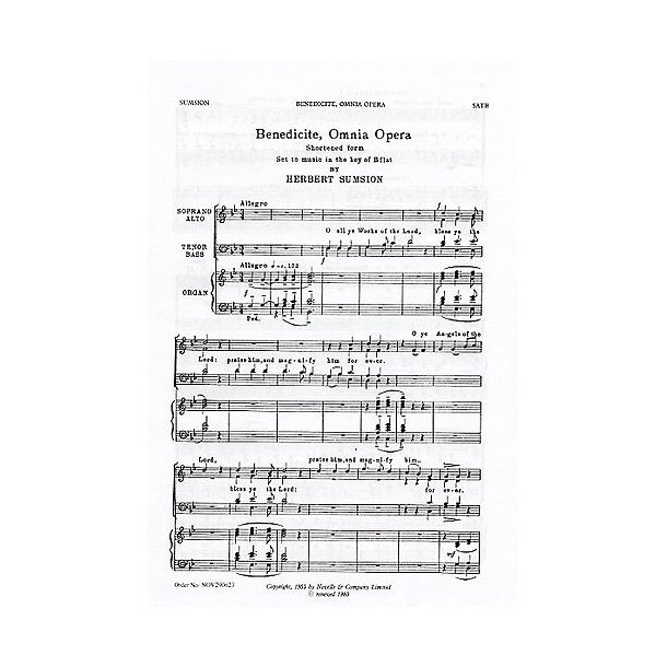 Herbert Sumsion: Benedicite Omnia Opera