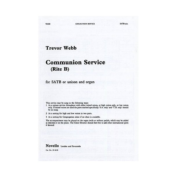 Trevor Webb: Communion Service (Rite B)