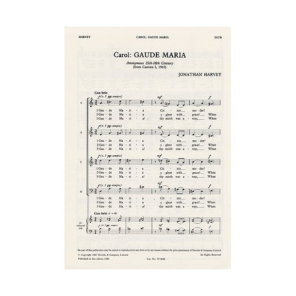 Jonathan Harvey: Gaude Maria