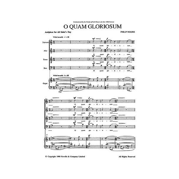 Philip Moore: O Quam Gloriosum (SATB)