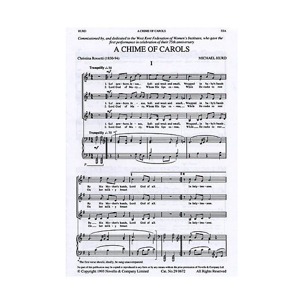 Michael Hurd: A Chime Of Carols For SSA
