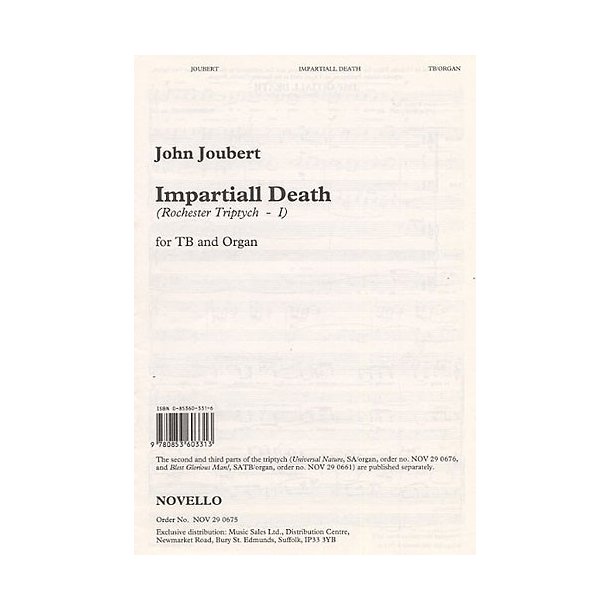 John Joubert: Impartial Death (Rochester Triptych I) Op.132