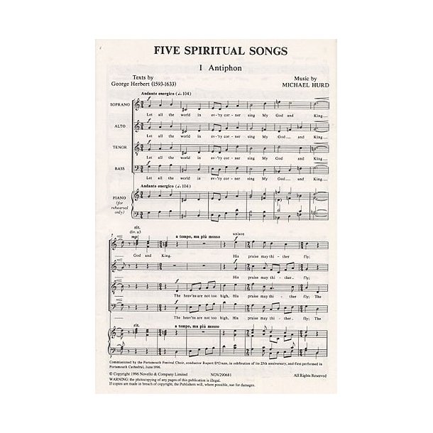 Michael Hurd: Five Spiritual Songs