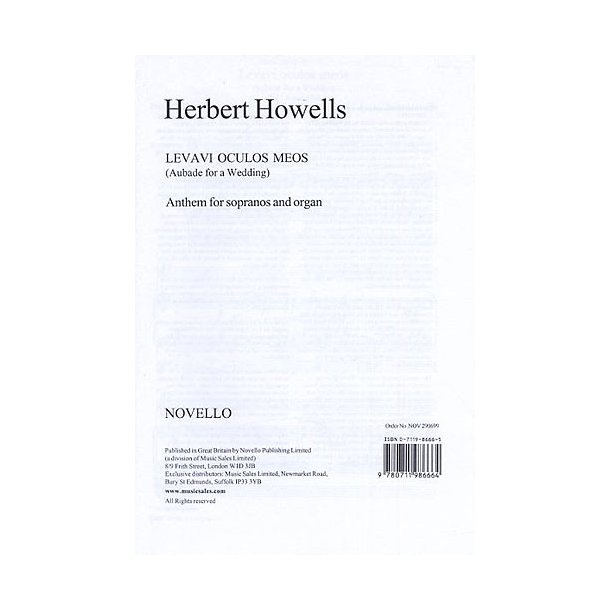 Herbert Howells: Levavi Oculos Meos (Aubade For A Wedding)