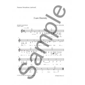 Paul Mealor: I Saw Eternity (Soprano Saxophone Part)
