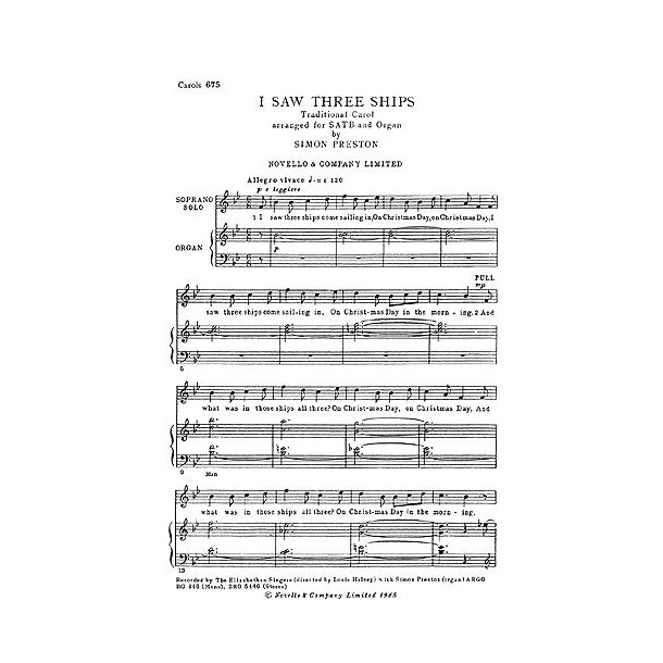 Simon Preston: I Saw Three Ships