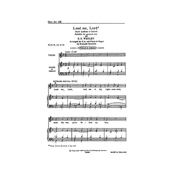 Samuel Sebastian Wesley: Lead Me Lord