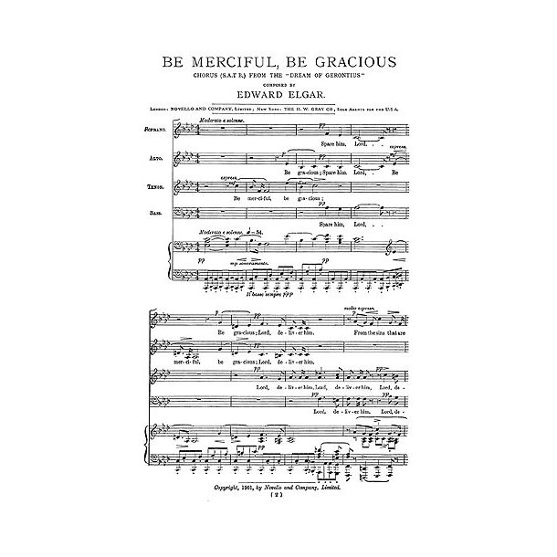 Elgar: Be Merciful, Be Gracious for SATB and Organ or Piano acc.