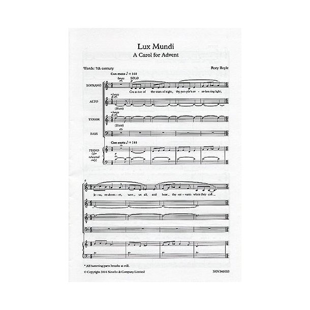 Rory Boyle: Lux Mundi - A Carol For Advent