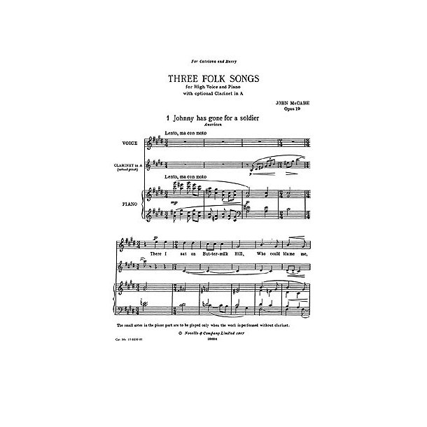 Mccabe: Three Folk Songs