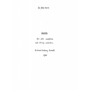 RR Bennett: Saxophone Concerto (Full Score)