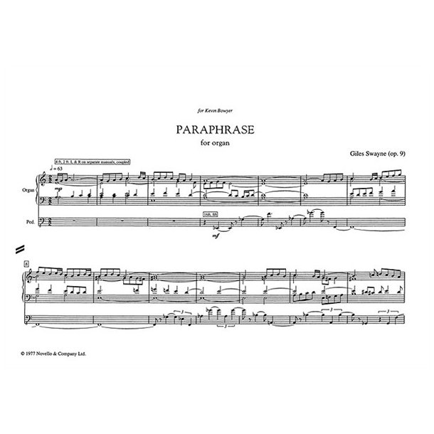Swayne: Paraphrase for Organ