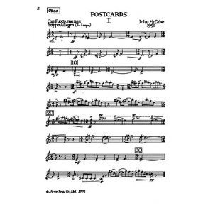 McCabe: Postcards For Wind Quintet (Parts)