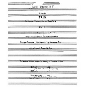 John Joubert: Piano Trio Op.113