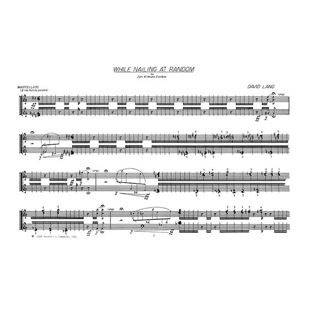 David Lang: While Nailing At Random for Piano