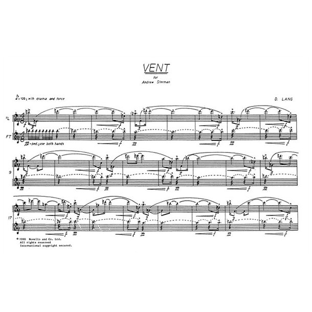 David Lang: Vent for Flute and Piano