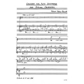 Richard Rodney Bennett: Saxophone Concerto For Alto Sax And Piano
