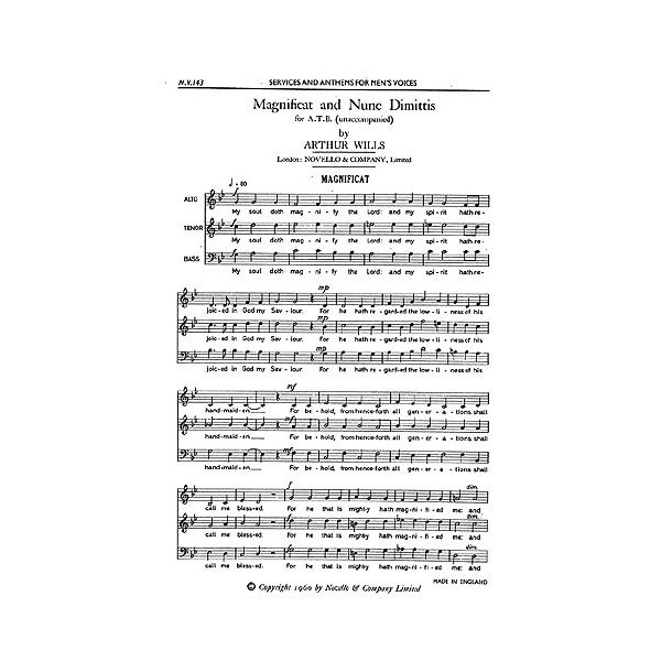 Arthur Wills: Magnificat And Nunc Dimittis (Unaccompanied Men's Voices)