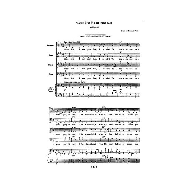 Ford: Since First I Saw Your Face SATB