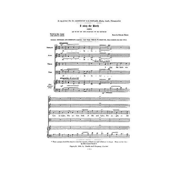 Edward Elgar: I Sing The Birth